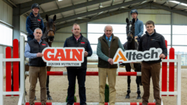 GAIN National Grand Prix Launch men, horses and signs