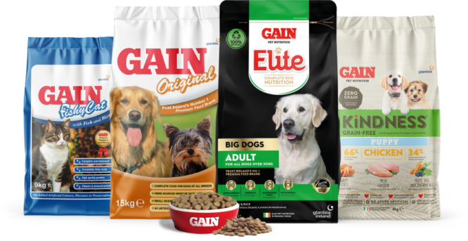 image of GAIN pet product packs